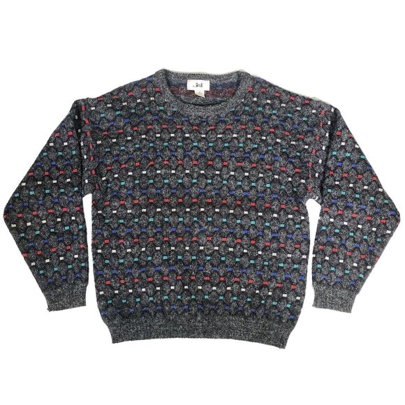 vintage jed sweater fuzzy extra large gray grey oversized crew neck Dark Boho - Picture 1 of 4